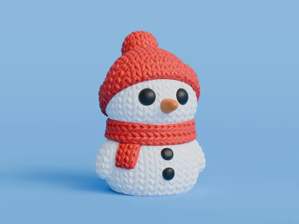Foto real: Boneco de Neve de Crochê
