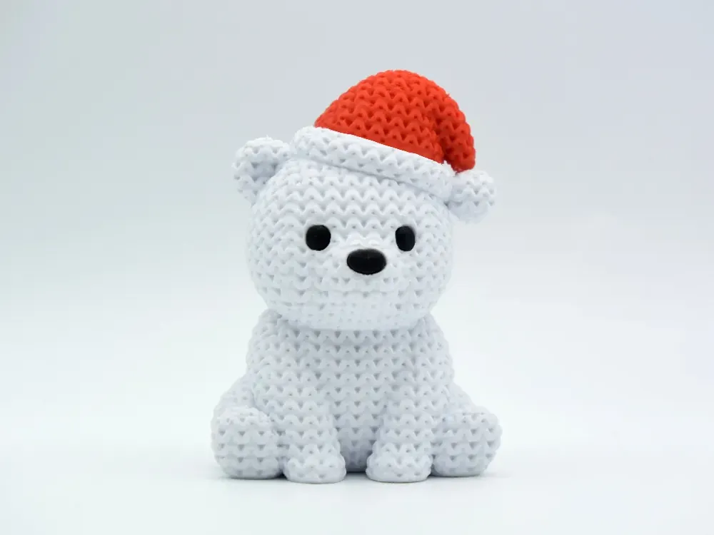 Foto real: Urso Polar com Gorro de Natal