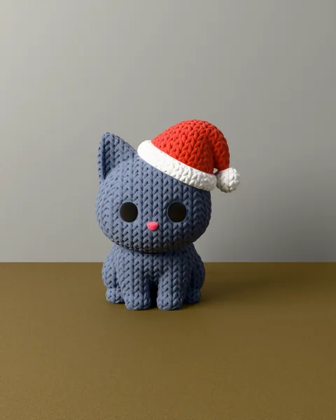 Gato de Crochê com Gorro