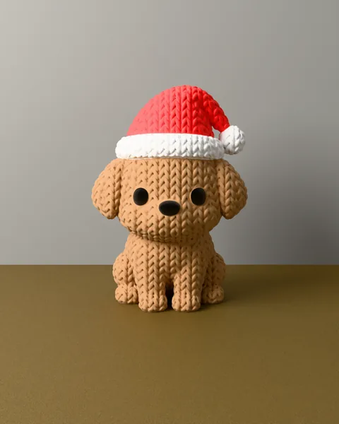 Cachorro de Crochê com Gorro