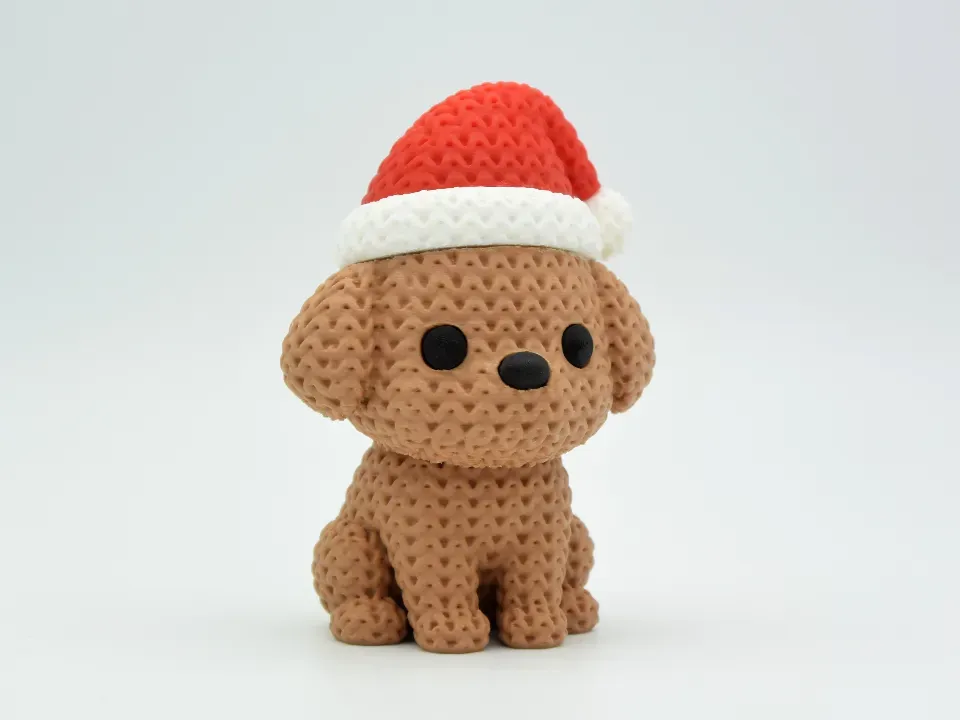 Foto real: Cachorro de Crochê com Gorro