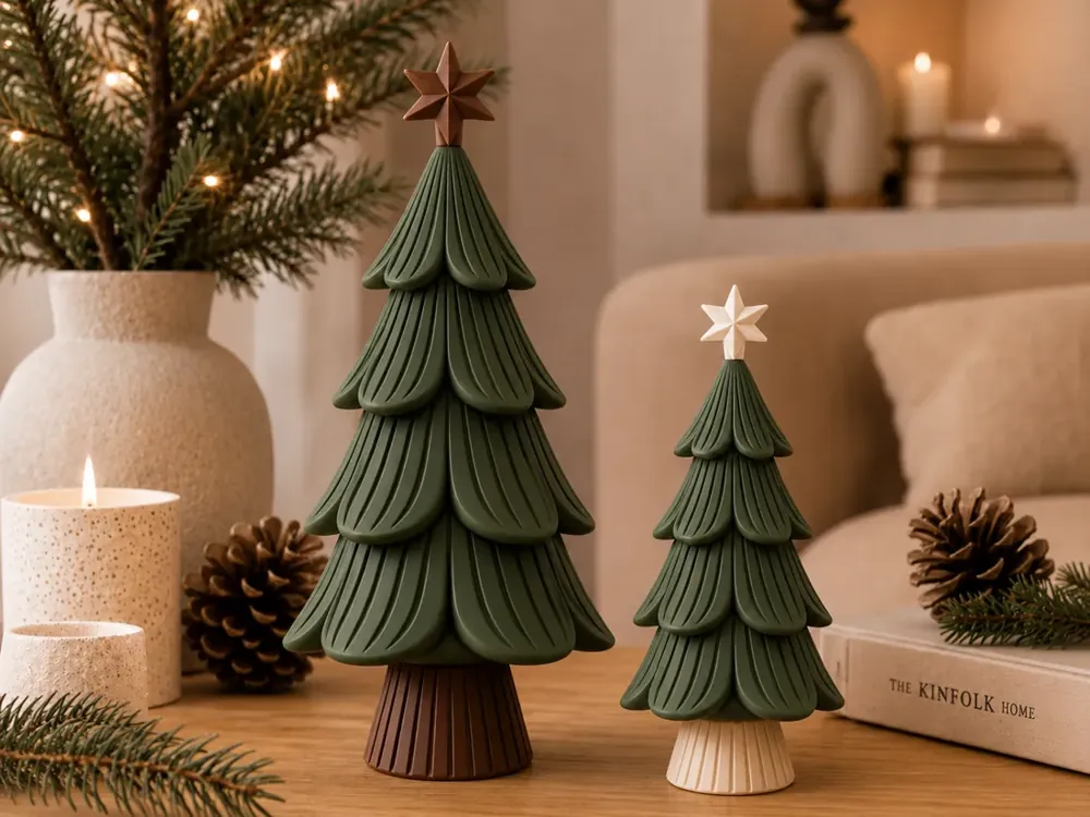 Foto real: Árvores de Natal Japandi