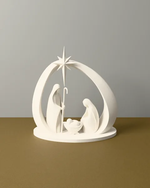 Presépio Minimalista com Arco e Estrela