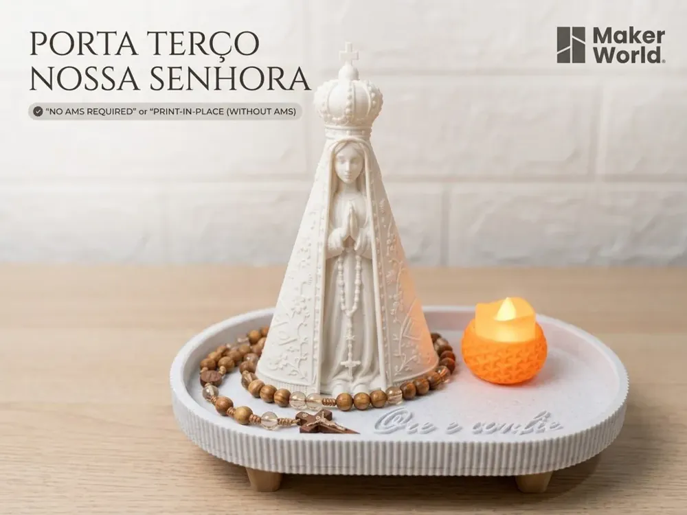 Foto real: Porta-Terço Nossa Senhora com Coroa